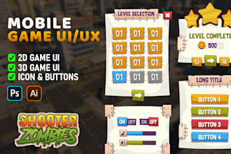design high quality 2d game UI UX, and reskin games