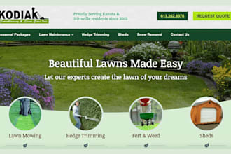 design landscaping, lawn care, farming, gardening website
