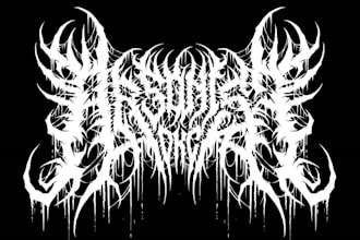 create black, death metal, grindcore deathcore band logo