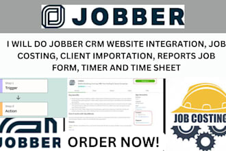 jobber CRM website integration job costing and  form timer client importation