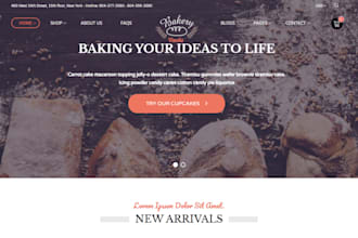 create unique pastries website bakery website cake, cookies store bakery store