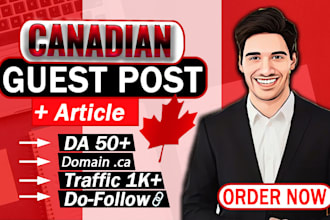 target canadian audiences with my high quality canada guest post services