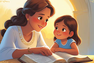design christian children book,  bible story, kids picture book, KDP book cover
