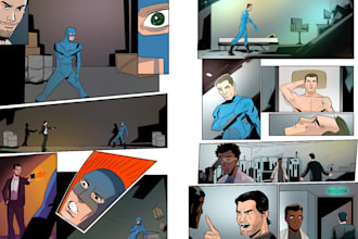 draw comic book art, graphic novel, comic book illustration manga comic artist