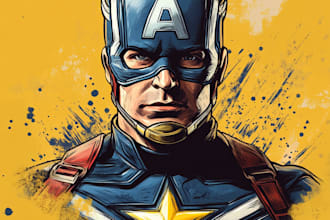 make your superhero character in comic style