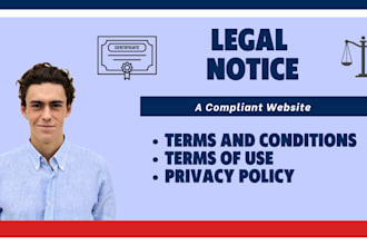 draft terms and conditions privacy policies for your website