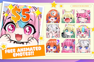 make chibi, twitch emotes, animated emotes and vtuber emotes