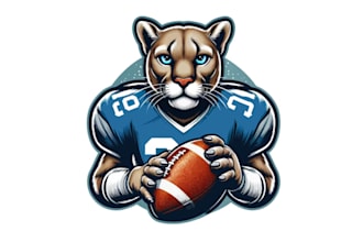 design high quality football player mascot logo design with fastest delivery