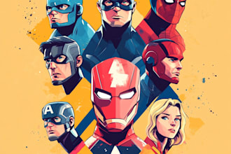 make professional comic superhero pop art portrait