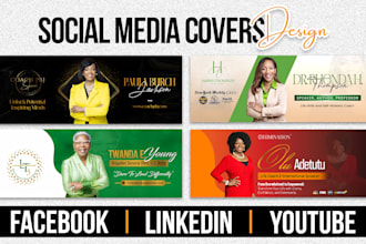 design linkedin, facebook cover, youtube banner or social media header