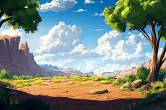 draw a environment concept art and background