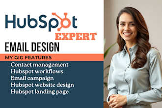 setup hubspot landing page, hubspot crm, email design hubspot workflows