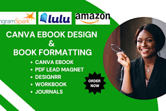 do canva ebook design, pdf lead magnet, amazon KDP, ebook formatting, designrr