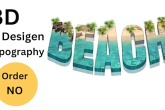 draw unique typography hand lettering logo in 3d desig
