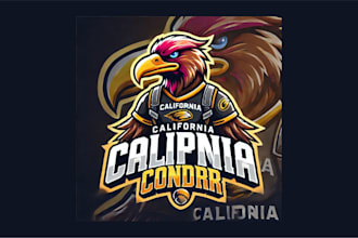 do amazing california condor mascot logo for your business