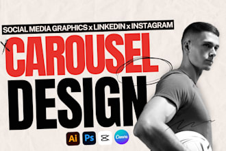 do social media graphics, linkedin carousel, instagram carousel template design