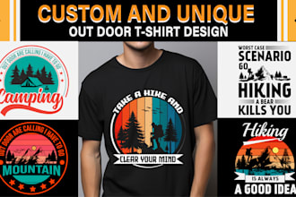 do mountain adventure camping hiking hunting and outdoor vintage t shirt design