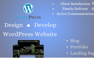 develop clean and responsive wordpress website
