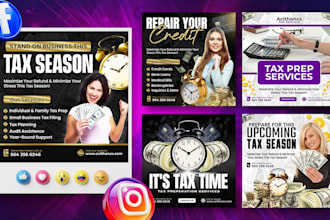 design professional tax, credit repair and financial business flyer