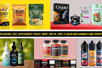 do logo ,label design for box,pouch,vape,supplement,cbd oil,hemp oil,e liquid