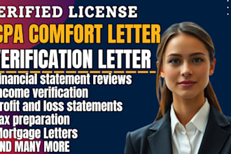 get you a CPA letter, income verification letter, financial statement, US CPA