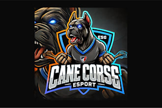 do awesome cane corso mascot logo with unlimited revisions