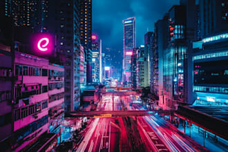 draw a cyberpunk city, sci fi futuristic city