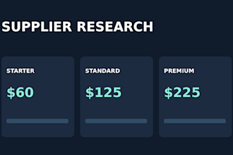 research and compare suppliers for your product brief