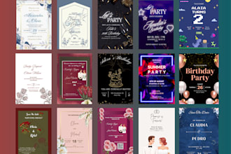 design custom invitation video or cards, certificates and menus