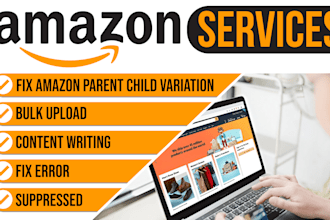 do amazon product listings, flat file bulk upload and manual optimization