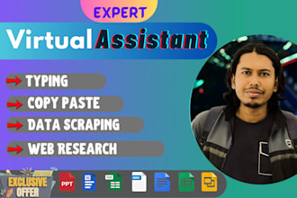 be your personal virtual assistant for data entry, web research, and scraping