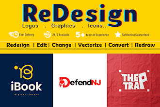recreate, redesign logo, fix, redraw, vectorize any  graphic or image