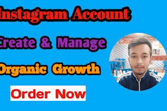 do create and manage instagram account, ig organic growth