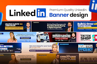design unique linkedin banner , facebook cover photo and youtube channel art