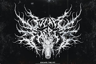 design font black metal brutal slamming for cover album tshirt