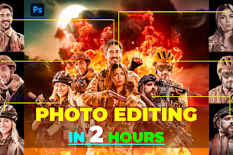 photoshop work, photo editing, color change, face swap, object remove in 2h