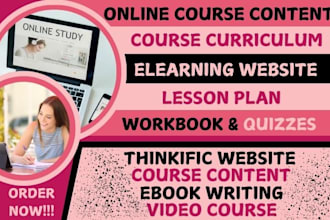create lesson plan, online course creation, ebook online course on teachable