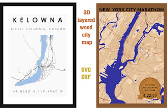 do custom laser cutting 3d city map svg and dxf file