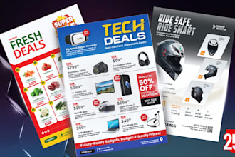 design product flyer, handbook, sales sheet, bifold or brochure