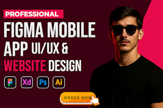 do figma website UI UX design and mobile app UI design with free admin panel