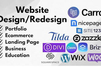 design redesign website carrd canva nicepage brizy site123 divi tilda zazzle wix