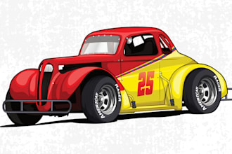 do racing car and automotive illustration in vector art