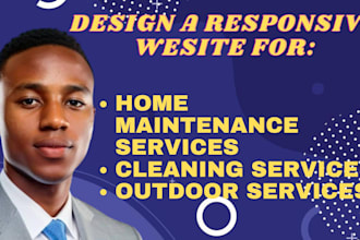 design website for cleaning service, home maintenance services, outdoor services