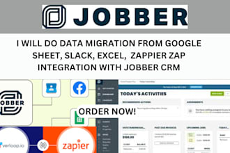 do data migration from zoho crm salesforce quickbook google sheet to jobber crm