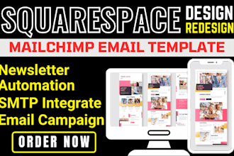 design squarespace email newsletter campaign mailchimp email template SMTP