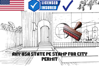 provide california, missouri, hawaii, nevada, ohio, pe stamp for usa city permit