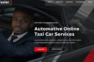 design taxi booking, chaffeur website, limousine, vtc and taxi booking website