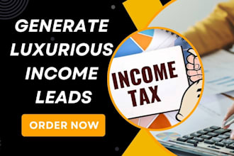 generate income tax accounting tax landing page finance investment leads