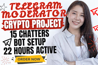 be crypto telegram community moderator and manager admin
