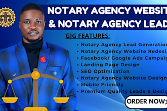 design notary website, lawyer, attorney, law firm website and landing page